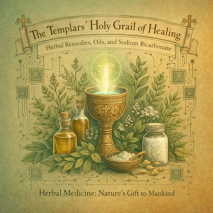 Symbolic representation of natural compounds including herbs and sodium bicarbonate within a biological restoration model