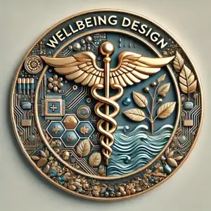 WELLBEING DESIGN emblem for OSIRIS diagnostics – fusion of bio-symbolism and signal logic