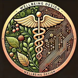 WELLBEING DESIGN emblem for EQUIREVITAL – balancing biological and energetic systems
